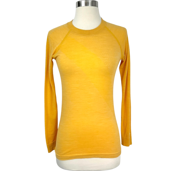 Tracksmith Tops - Tracksmith Brighton Long Sleeve Top Merino Wool Womens XS Yellow Thermal